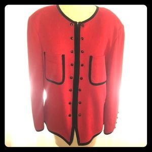 Womens St John red jacket zip size 12